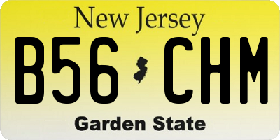 NJ license plate B56CHM