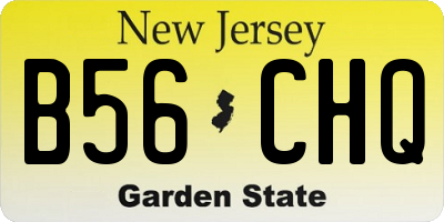 NJ license plate B56CHQ