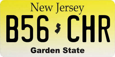 NJ license plate B56CHR
