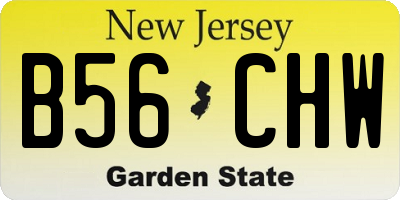 NJ license plate B56CHW