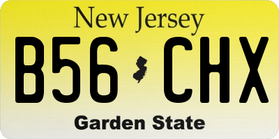 NJ license plate B56CHX