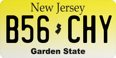 NJ license plate B56CHY