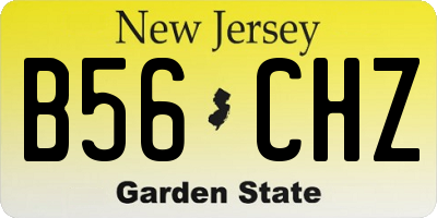 NJ license plate B56CHZ