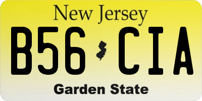 NJ license plate B56CIA