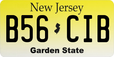NJ license plate B56CIB