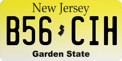 NJ license plate B56CIH