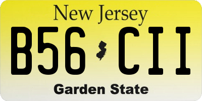 NJ license plate B56CII