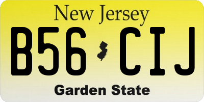 NJ license plate B56CIJ