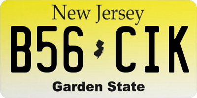 NJ license plate B56CIK