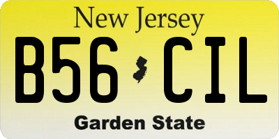 NJ license plate B56CIL