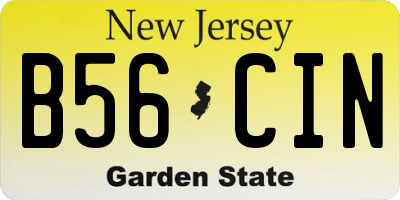 NJ license plate B56CIN