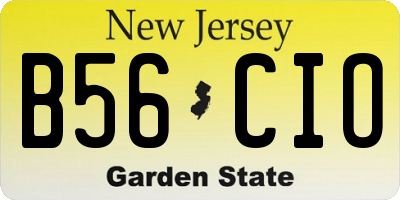 NJ license plate B56CIO