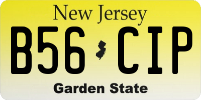 NJ license plate B56CIP