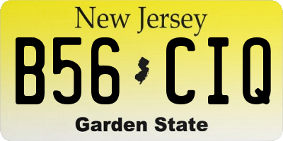 NJ license plate B56CIQ