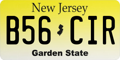 NJ license plate B56CIR