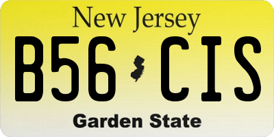 NJ license plate B56CIS