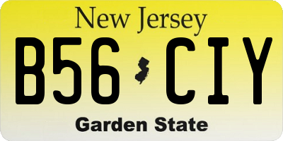 NJ license plate B56CIY