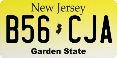 NJ license plate B56CJA