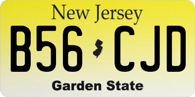 NJ license plate B56CJD