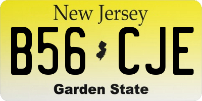 NJ license plate B56CJE