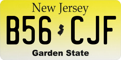 NJ license plate B56CJF