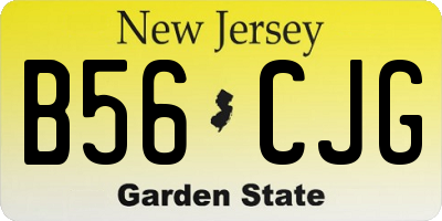 NJ license plate B56CJG