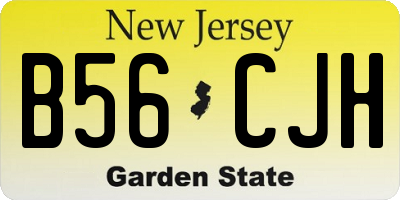 NJ license plate B56CJH