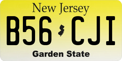 NJ license plate B56CJI
