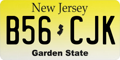 NJ license plate B56CJK