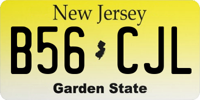NJ license plate B56CJL