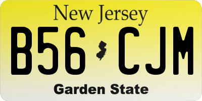 NJ license plate B56CJM