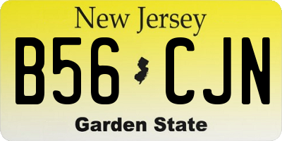 NJ license plate B56CJN