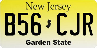 NJ license plate B56CJR