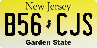 NJ license plate B56CJS