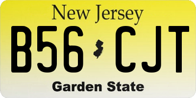 NJ license plate B56CJT