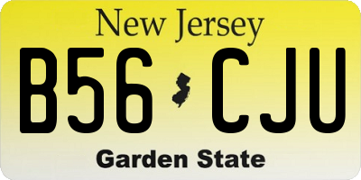 NJ license plate B56CJU