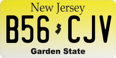 NJ license plate B56CJV