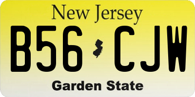 NJ license plate B56CJW