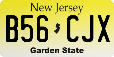 NJ license plate B56CJX