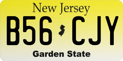 NJ license plate B56CJY