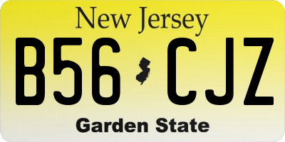 NJ license plate B56CJZ
