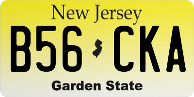 NJ license plate B56CKA