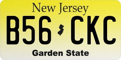 NJ license plate B56CKC