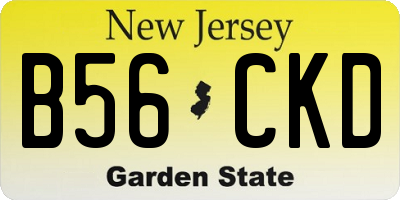 NJ license plate B56CKD