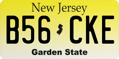 NJ license plate B56CKE