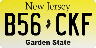 NJ license plate B56CKF