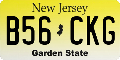 NJ license plate B56CKG