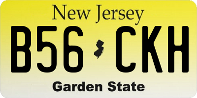 NJ license plate B56CKH