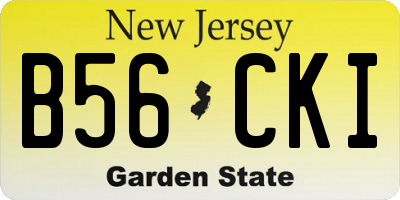 NJ license plate B56CKI