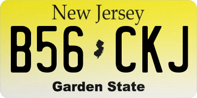 NJ license plate B56CKJ